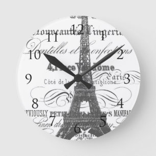 Reloj Redondo Mediano Torre Eiffel