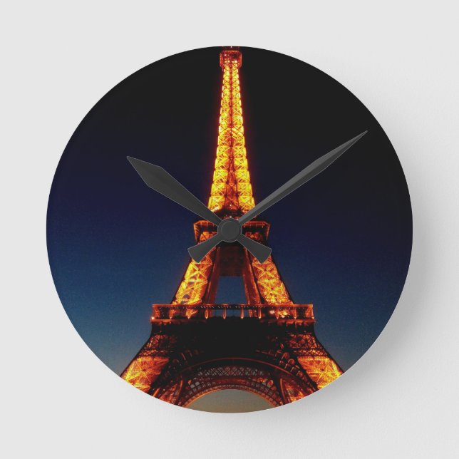 Reloj Redondo Mediano Torre Eiffel en París (Anverso)