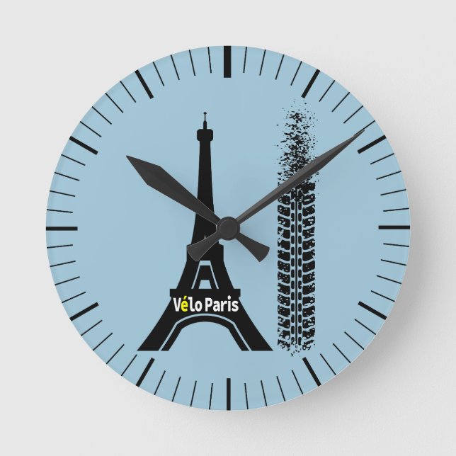 Reloj Redondo Mediano Torre Eiffel Velo Paris Bike (Anverso)