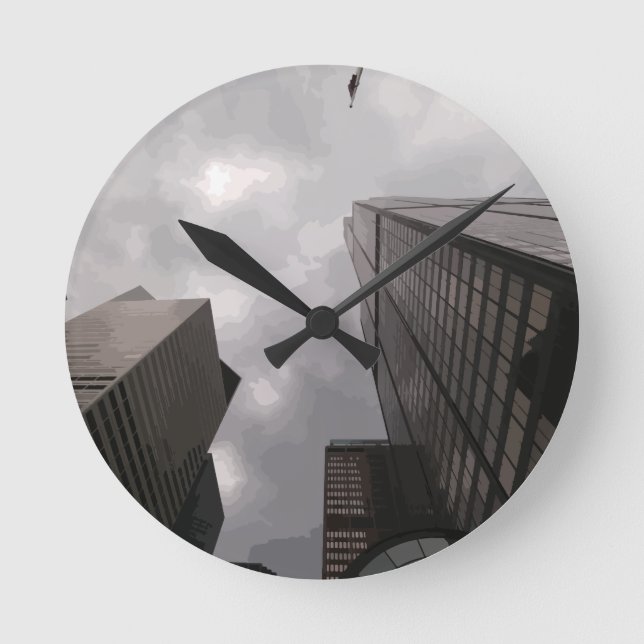 Reloj Redondo Mediano Torre en la ciudad. (Anverso)