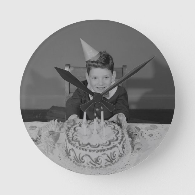 Reloj Redondo Mediano Torta de cumpleaños (Anverso)