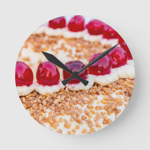 Reloj Redondo Mediano Torta de la corona de Frankfurt con cerezas de mad