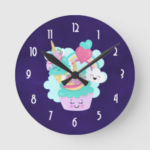 Reloj Redondo Mediano Torta dulce y helado feliz