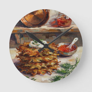 Reloj Redondo Mediano Tortitas de Patata Cocina Bodegón