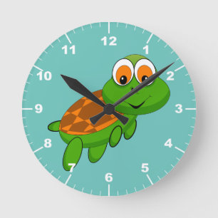 Reloj Redondo Mediano Tortuga linda
