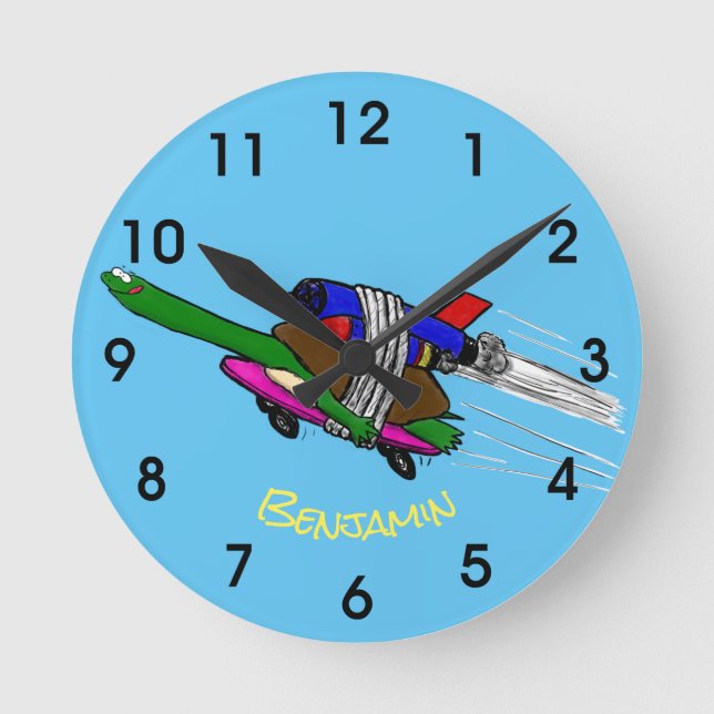 Reloj Redondo Mediano Tortuga voladora (Anverso)