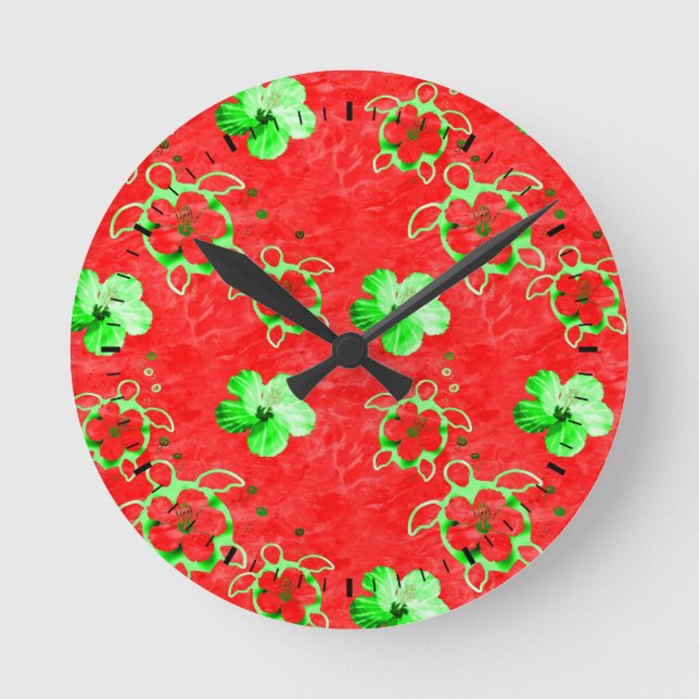 Reloj Redondo Mediano Tortugas de Honu (Anverso)