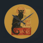 Reloj Redondo Mediano Tournee de Chat Noir Gato Negro<br><div class="desc">Tournee de Chat Noir - Cabecera Europea Vintage,  Sala de Música,  Baile,  Publicidad de Entretenimiento</div>