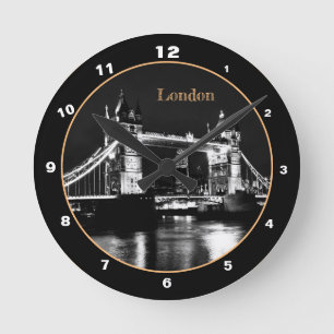 Reloj Redondo Mediano Tower Bridge y London en Night England/British BB