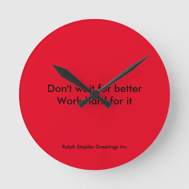 Reloj Redondo Mediano Trabajar duro (Anverso)