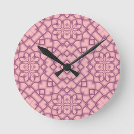 Reloj Redondo Mediano Tracery rosado y magenta