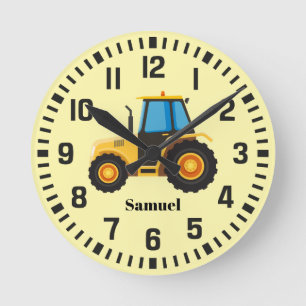 Reloj Redondo Mediano Tractor de nombres personalizados de Guay