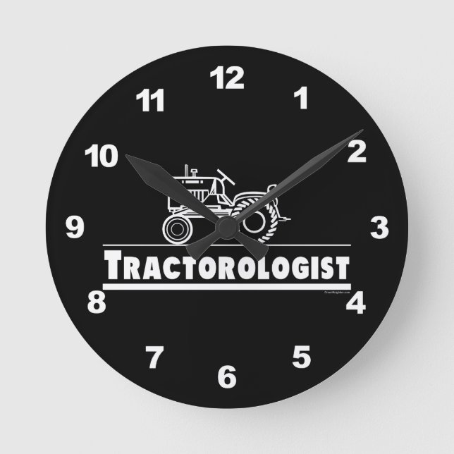 Reloj Redondo Mediano Tractor divertido (Anverso)