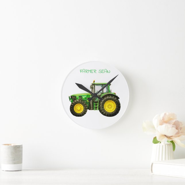 Reloj Redondo Mediano Tractor John Deere (Hogar)