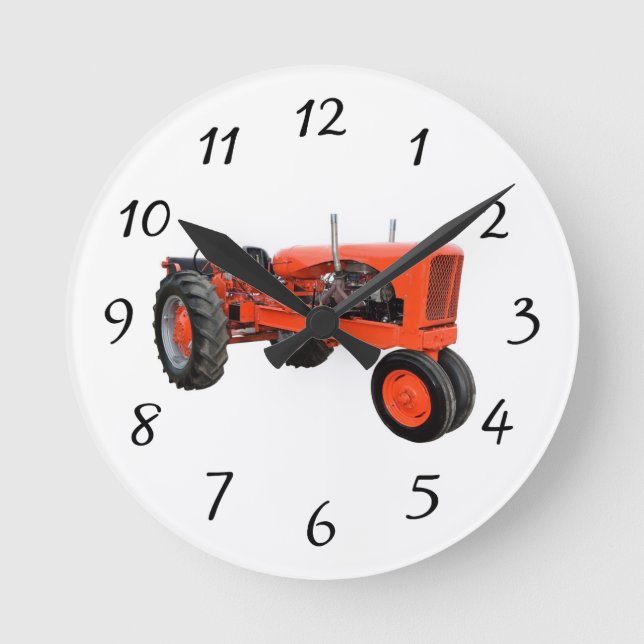 Reloj Redondo Mediano Tractor Vintage restaurado (Anverso)