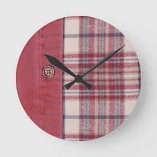 Reloj Redondo Mediano Trama de camisas/camisas hinchadas