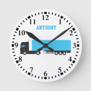 Reloj Redondo Mediano Transporte personalizado de camiones semirremolque