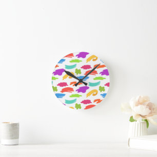 Reloj Redondo Mediano Trazos de pintura de dibujos animados coloridos