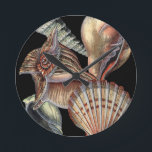 Reloj Redondo Mediano Treasures of the Sea<br><div class="desc">This art print displays the finest things in nature within the ocean. Find all the different types of sea life in this image including a Conch Seashell,  Sand Dollars,  and Reefs buried deep in the sea. This art collection is a must have in your next Zazzle products.</div>