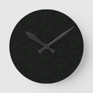Reloj Redondo Mediano Trébol verde día de San Patricio trébol suerte