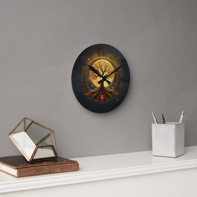 Reloj Redondo Mediano Tree of Life – Moonlit Enlightenment (Oficina)
