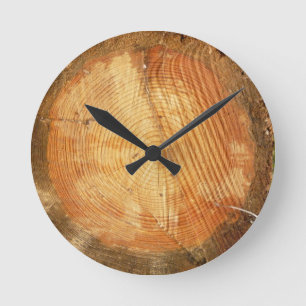 Reloj Redondo Mediano TREE RINGS   natural wood log