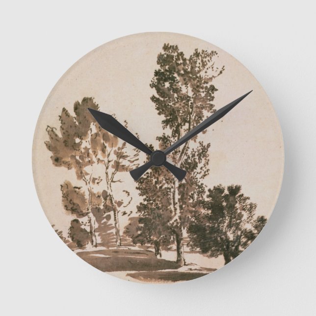 Reloj Redondo Mediano Tree Study (pen & ink on paper) (Anverso)