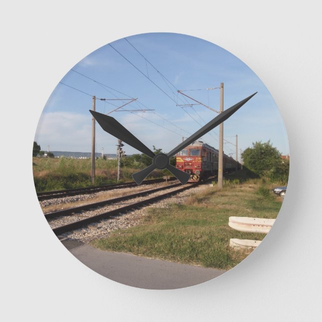 Reloj Redondo Mediano Tren Eléctrico (Anverso)