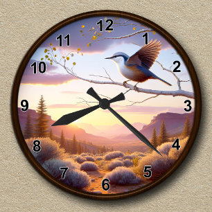 Reloj Redondo Mediano Trepatroncos Pechiblanco Personalizable Vista de M
