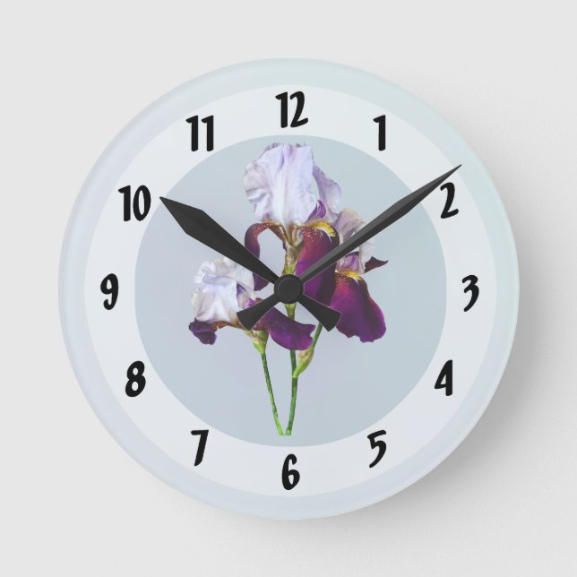 Reloj Redondo Mediano Tres irlandeses en tonos de magenta (Anverso)