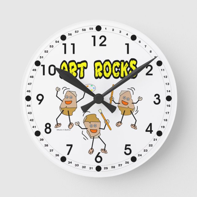 Reloj Redondo Mediano Tres rocas de arte (Anverso)