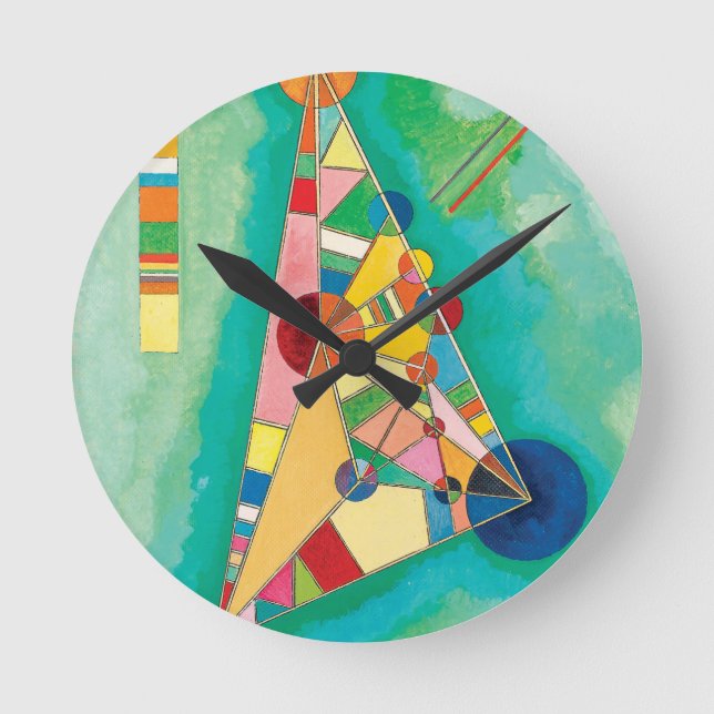 Reloj Redondo Mediano Triángulos coloridos de Wassily Kandinsky (Anverso)