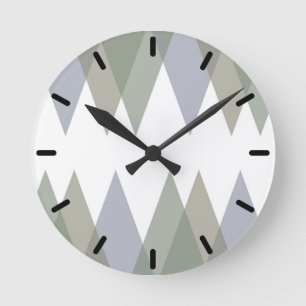 Reloj Redondo Mediano Triángulos de Khaki