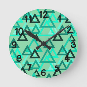 Reloj Redondo Mediano Triángulos dispersos
