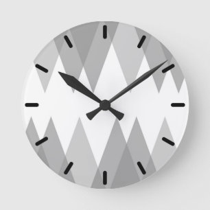 Reloj Redondo Mediano Triángulos grises