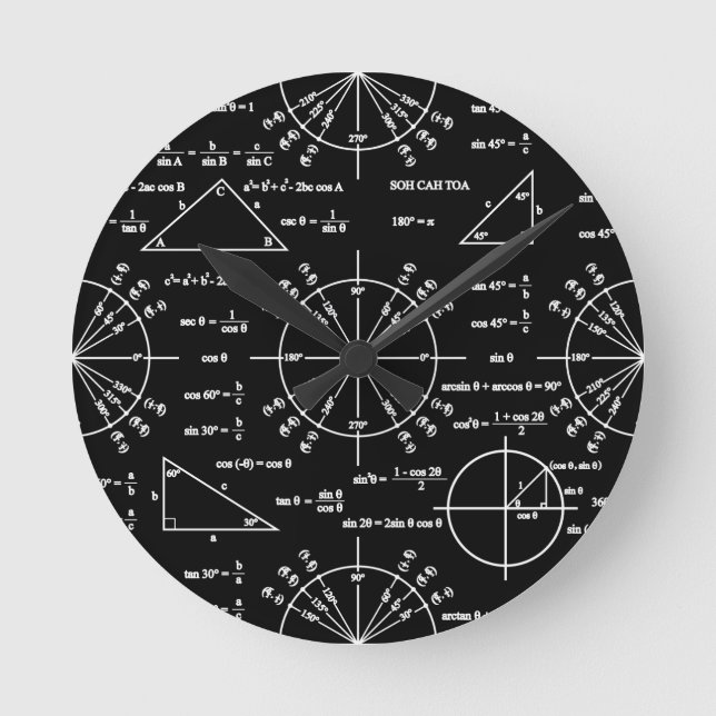 Reloj Redondo Mediano Triangulos y triángulos (Anverso)