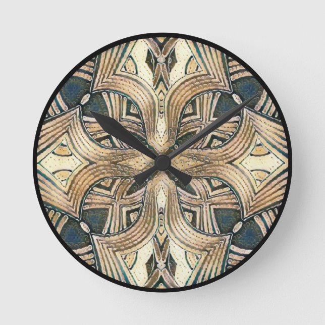 Reloj Redondo Mediano Tribal Contemporáneo (Anverso)