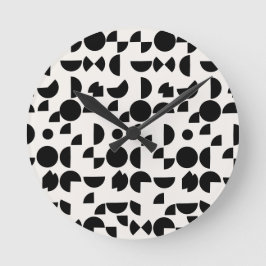 Reloj Redondo Mediano Tribal geométrica elegante y blanco moderno