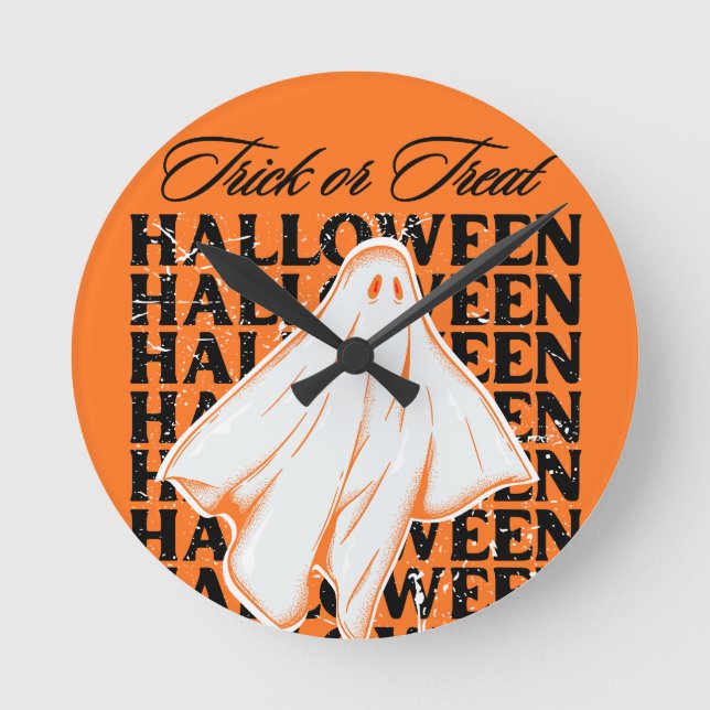 Reloj Redondo Mediano trick or treat (Anverso)