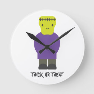 Reloj Redondo Mediano Trick or Treat- Cute Frankenstein