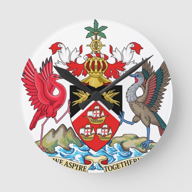 Reloj Redondo Mediano Trinidad and Tobago Coat of Arms (Anverso)
