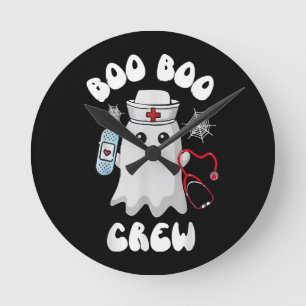 Reloj Redondo Mediano Tripulación Boo Boo Enfermera Adorable Fantasma Di