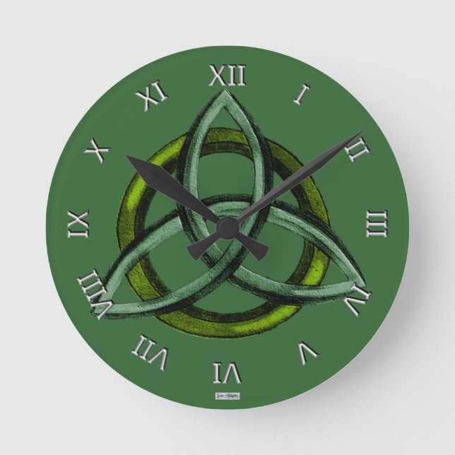Reloj Redondo Mediano Triquetra (verde) (Anverso)