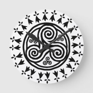 Reloj Redondo Mediano Triskel y hermines bretones