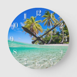 Reloj Redondo Mediano Tropical coastline