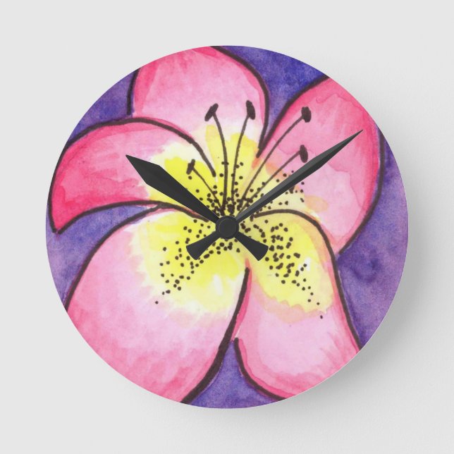 Reloj Redondo Mediano Tropical Flower Wall Clock (Anverso)