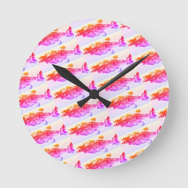 Reloj Redondo Mediano Trucha, bajo y crappie tres    favoritos de peces (Anverso)