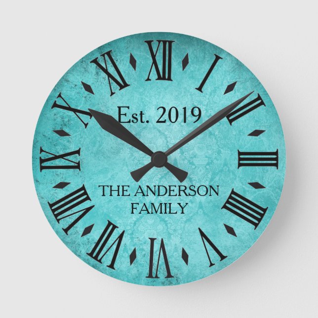 Reloj Redondo Mediano Trullo elegante del número romano del apellido del (Anverso)