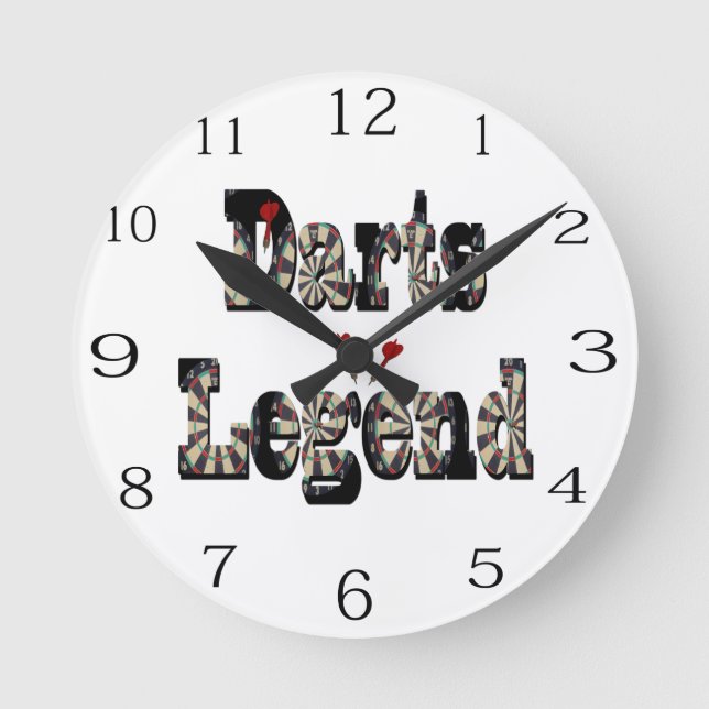 Reloj Redondo Mediano Tu Leyenda De Dardos, (Anverso)