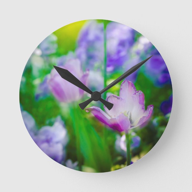 Reloj Redondo Mediano Tulip garden, Giverny, Francia (Anverso)